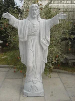 Maßgeschneiderte handgeschnitzte Granit-/Marmorstein-Christus-Katholische Kirche-Jesus-Skulptur, religiös, für Garten, Zuhause, dekorativ