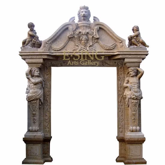 Handgeschnitzter Marmorstein zur Dekoration des Torrahmens und der Türeinfassung